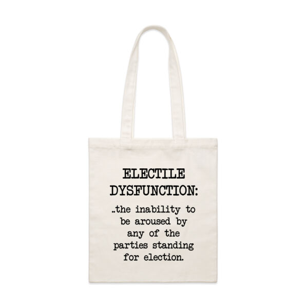 ELECTILE DYSFUNCTION: the inability to be aroused by any of the parties standing for election. Thumbnail