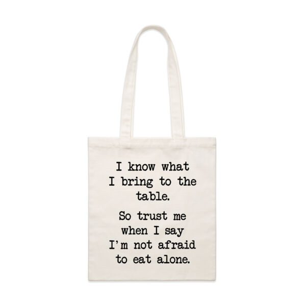 I know what I bring to the table. So trust me when I say I'm not afraid to eat alone. Thumbnail