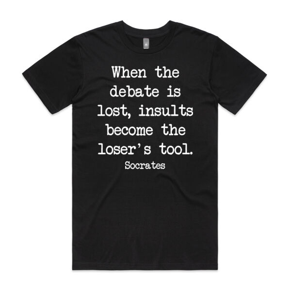 When the debate is lost, insults become the loser's tool. Socrates Thumbnail